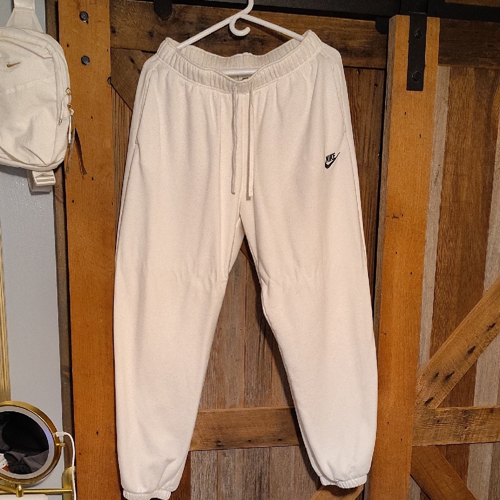 Nike White Jogger Pants Oversized M For Like L
